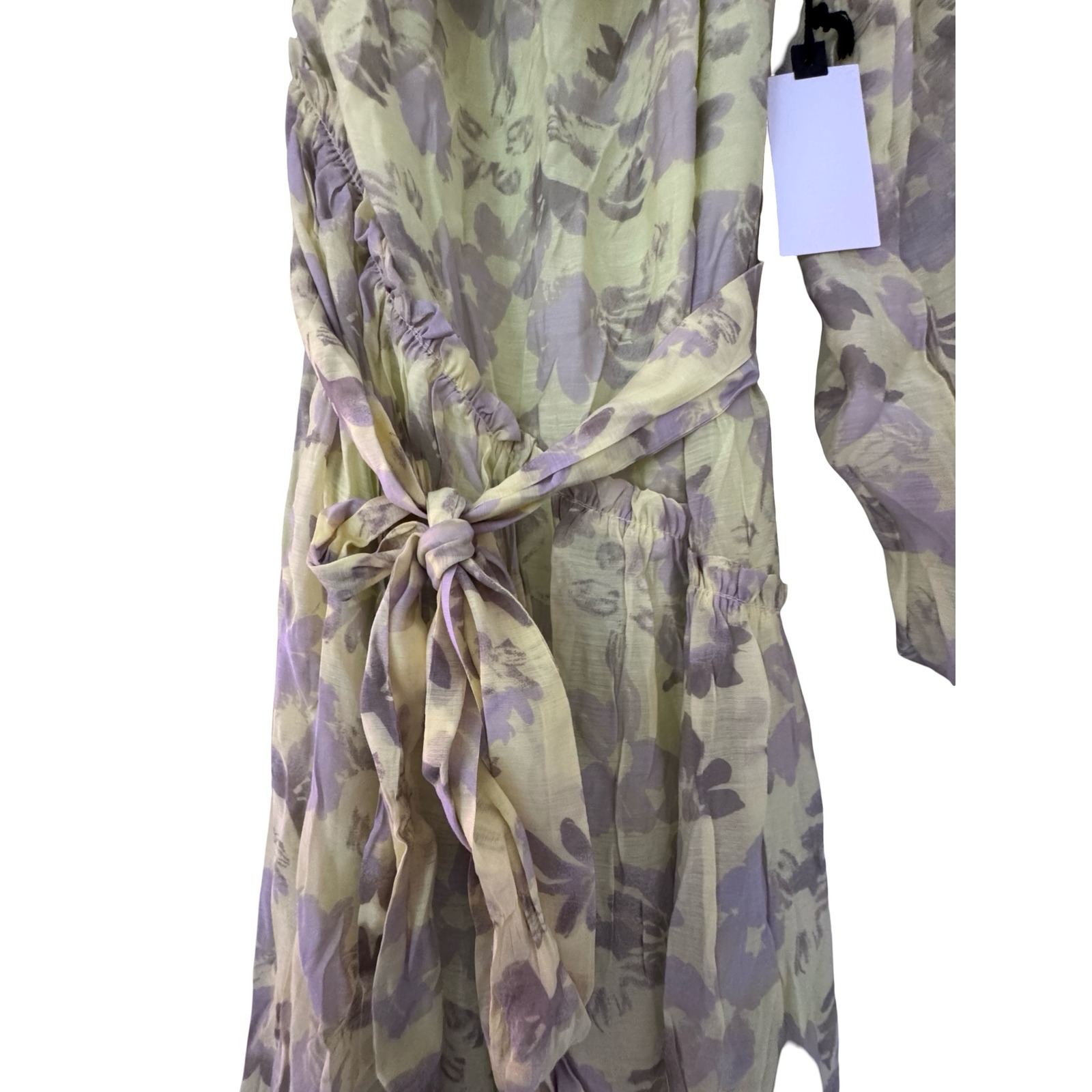 Revolve Astr The Label Maxi Dress Floral Print Ruffle Neckline Long Sleeve M — image 2 of 5